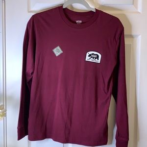 Vans long sleeve shirt. Size Medium 10-12 youth. Maroon color